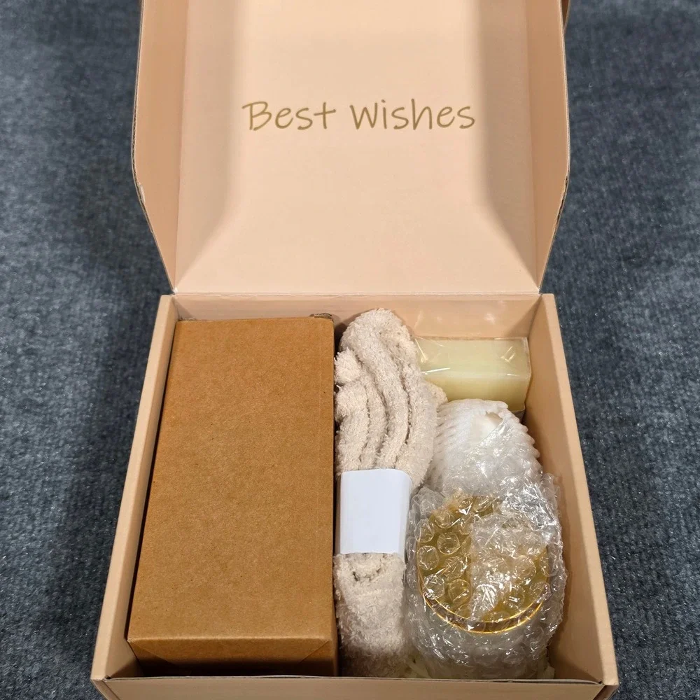 Sunflower‎ Spa Gift Set Lavender Candle Fuzzy Socks Glass Tumbler Bath Bomb Soap